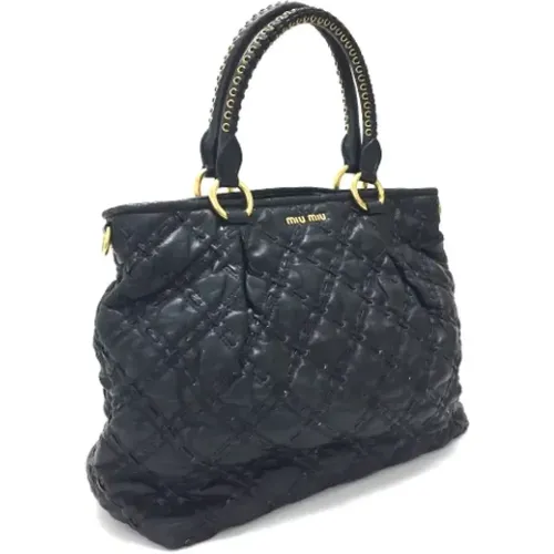 Pre-owned Tote Bags, female, , Size: ONE SIZE Pre-owned Fabric handbags - Miu Miu Pre-owned - Modalova