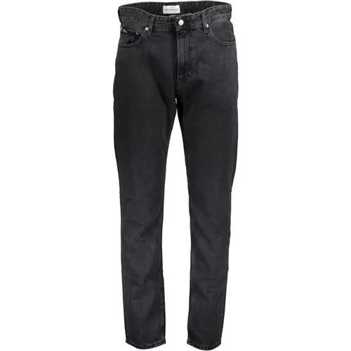 Cotton Jeans with 5 Pockets and Washed Finish , male, Sizes: W31, W34, W30, W32, W33 - Calvin Klein - Modalova