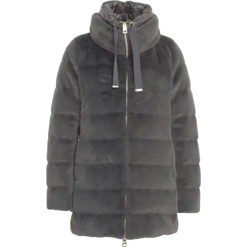 Faux Fur & Shearling Jackets, female, , Size: L A-shape Down Jacket - Herno - Modalova