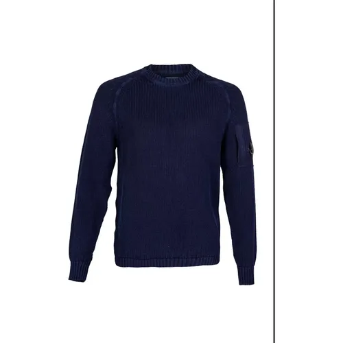 Long Sleeve Cotton Crewneck Sweater - Raglan Shoulder - Regular Fit , male, Sizes: S - C.P. Company - Modalova