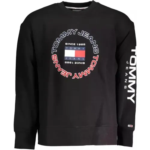 Sweatshirts, male, , Size: L Cotton Crew Neck Logo Sweatshirt - Tommy Hilfiger - Modalova