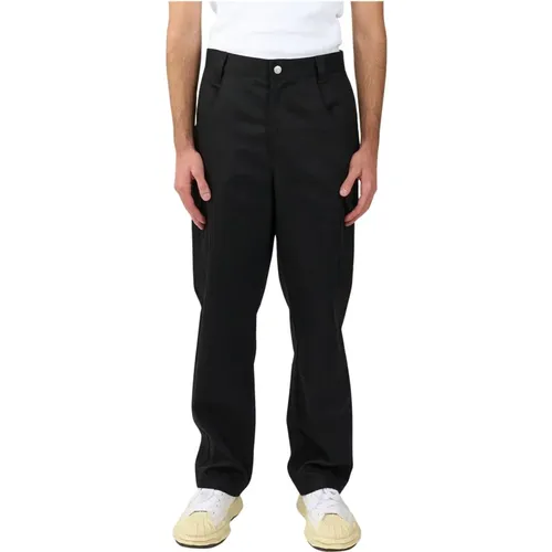 Straight Trousers, male, , Size: L Cargo Cotton Pants Loose Fit - The Silted Company - Modalova