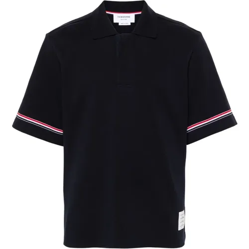 Polo Shirts, male, , Size: 2XL Polo Shirt with RWB Stripe - Thom Browne - Modalova