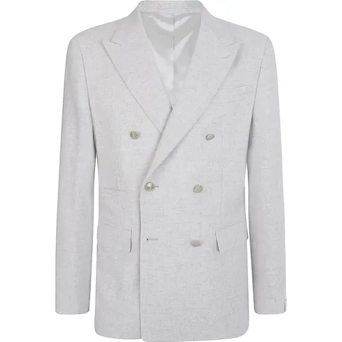 Blazers, male, , Size: 2XL Cashmere Double-Breasted Jacket - Eleventy - Modalova