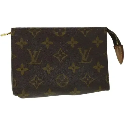 Pre-owned Wallets, female, , Size: ONE SIZE Pre-owned Svart Lerret Handbag - Louis Vuitton Vintage - Modalova