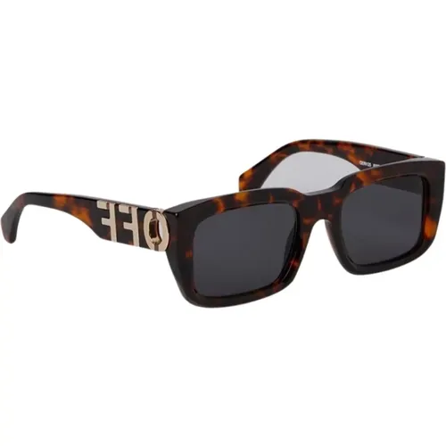 Sunglasses, male, , Size: 54 MM Havana Sunglasses - Off White - Modalova