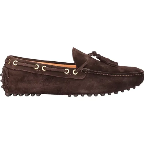 Leder-Loafers für Warmes Wetter , Herren, Größe: 42 1/2 EU - Car Shoe - Modalova