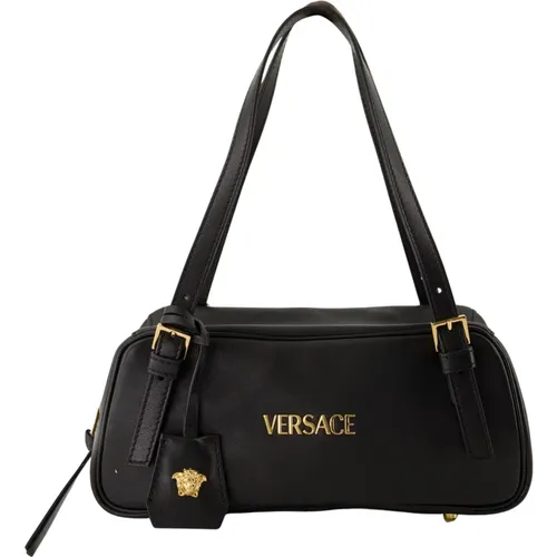 Leather Bowling Bag Spring-Summer 2025 , female, Sizes: ONE SIZE - Versace - Modalova