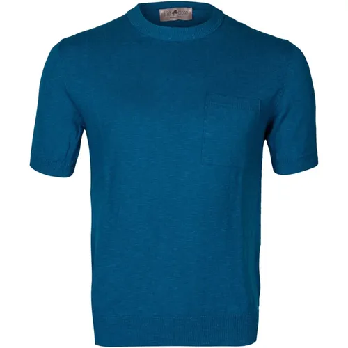 Slim Fit Crewneck T-shirt with Pocket , male, Sizes: M, L, S - Irish Crone - Modalova