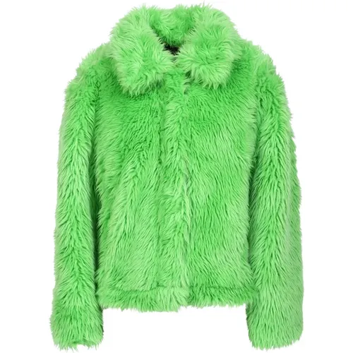 Faux Fur & Shearling Jackets, female, , Size: XS Faux Leather Fur Coat - Msgm - Modalova