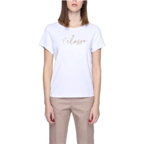 Weißes Bedrucktes T-Shirt Kurze Ärmel , Damen, Größe: 2XL - Alviero Martini 1a Classe - Modalova
