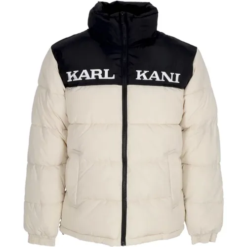 Retro Essential Puffer Jacke mit Reißverschluss , Herren, Größe: L - Karl Kani - Modalova