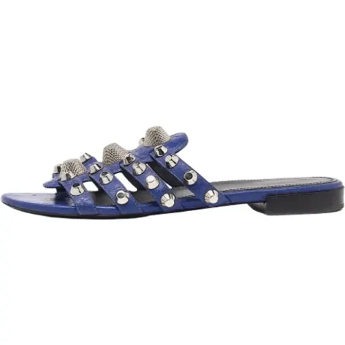 Pre-owned Flats, female, , Size: 8 US Pre-owned Leather sandals - Balenciaga Vintage - Modalova