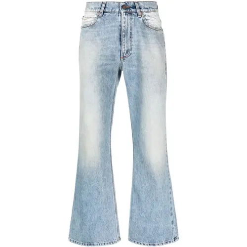 Mid-Rise Flared Jeans aus Denim , Herren, Größe: L - ERL - Modalova