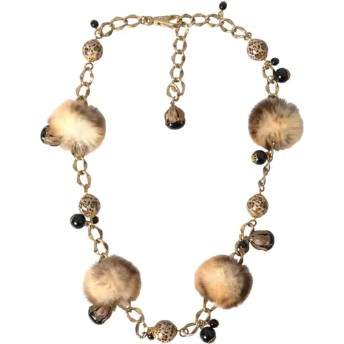 Leopardenfell Perlen Ketten Gürtel - Dolce & Gabbana - Modalova
