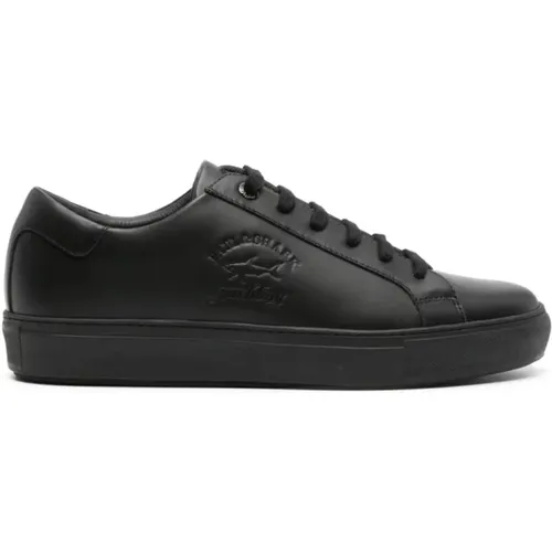 Schwarze Leder Freizeit Turnschuhe Sneakers - PAUL & SHARK - Modalova