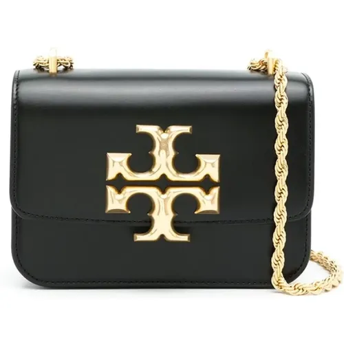 Schicke Schwarze Leder-Schultertasche , Damen, Größe: ONE Size - TORY BURCH - Modalova