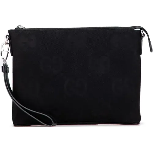 Pre-owned Clutches, female, , Size: ONE SIZE Pre-owned Canvas Zip Pouch - Gucci Vintage - Modalova