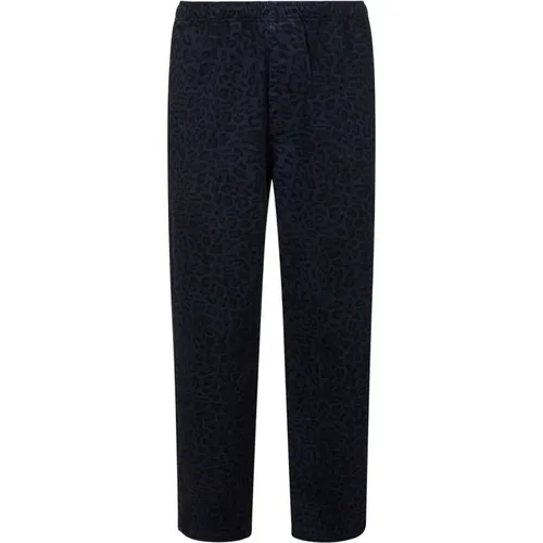 Blaue Leopardenmuster Elastische Hose , Damen, Größe: L - Stüssy - Modalova