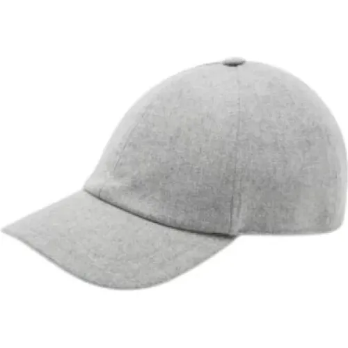 Caps, male, , Size: ONE SIZE Wool cloth baseball cap in grey - Dondup - Modalova