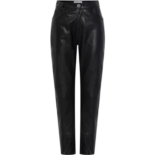 Leather Trousers, female, , Size: L leather mom fit trousers - One Teaspoon - Modalova