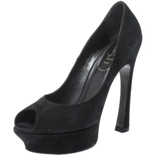 Pre-owned Pumps, female, , Size: 8 1/2 US Pre-owned Suede heels - Yves Saint Laurent Vintage - Modalova