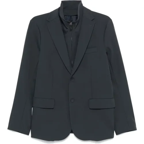 Blaue Jacke mit Abnehmbarem Panel , Herren, Größe: XL - Emporio Armani - Modalova