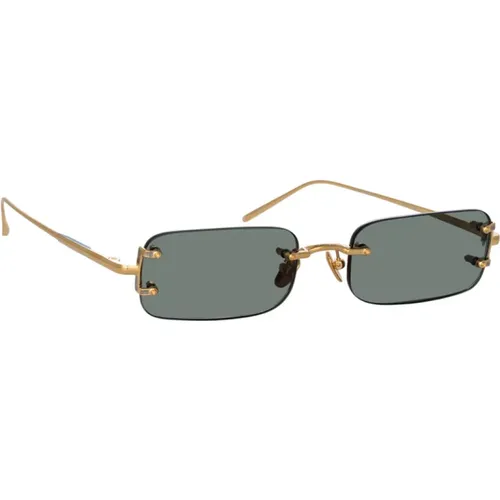 Gold Sunglasses for Everyday Use , unisex, Sizes: 53 MM - Linda Farrow - Modalova