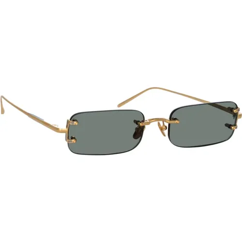 Sunglasses, unisex, , Size: 53 MM Gold Sunglasses for Everyday Use - Linda Farrow - Modalova