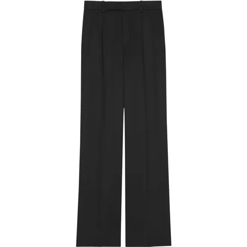 Pleat-Detailing Silk Trousers , female, Sizes: M - Saint Laurent - Modalova