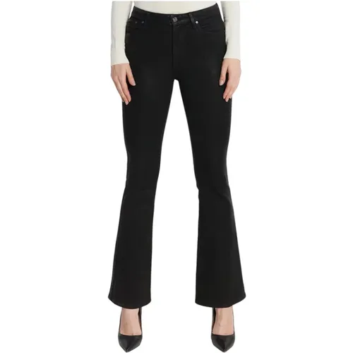 Schwarze Flare Jeans , Damen, Größe: W29 - Guess - Modalova