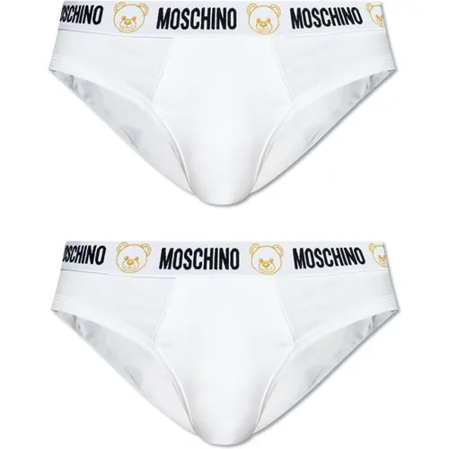 Bottoms, male, , Size: 2XL Two-pack briefs - Moschino - Modalova