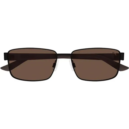 Quadratische Sonnenbrille für den Außenbereich mit braunen Gläsern - Puma - Modalova