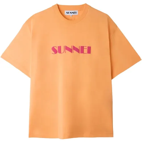 Lila Logo Spray T-Shirt Sunnei - Sunnei - Modalova
