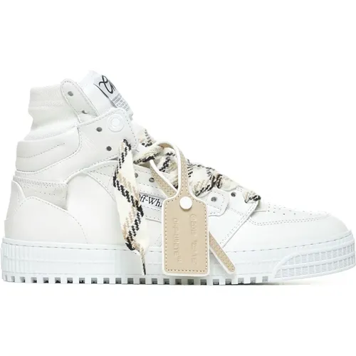 Off , Weiße Leder High-Top Sneakers , Herren, Größe: 43 EU - Off White - Modalova