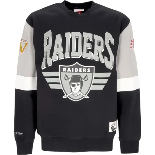 Sweatshirts, male, , Size: L Oakland Raiders Crewneck Sweatshirt - Mitchell & Ness - Modalova