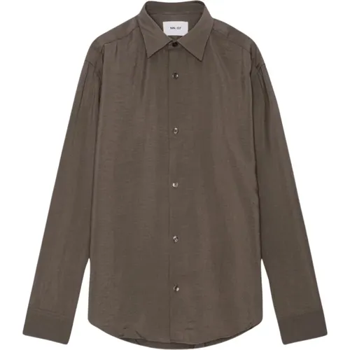 Bedrucktes Twill Button-Up Hemd , Herren, Größe: L - NN07 - Modalova