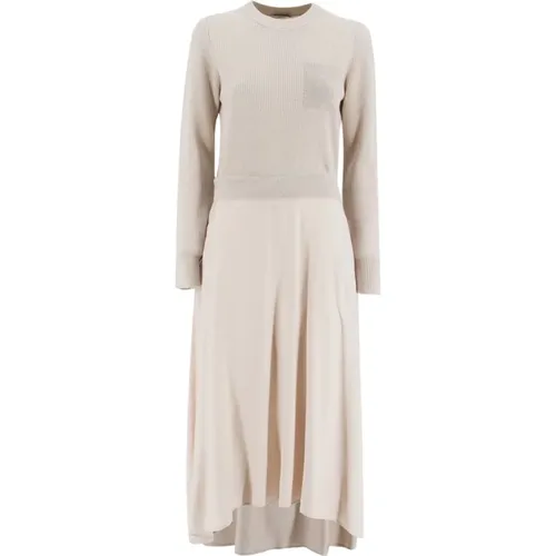 Wool Silk Cashmere Dress , female, Sizes: S - PESERICO - Modalova