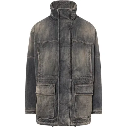 Cotton Jacket with Zip and Snap Buttons , male, Sizes: S - Balenciaga - Modalova