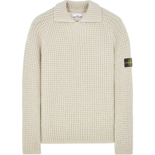 Wool Knit Polo Collar Sweater , male, Sizes: M - Stone Island - Modalova