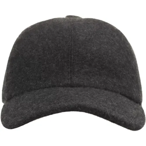 Anthracite Cashmere Baseball Hat , male, Sizes: L, M - Fedeli - Modalova