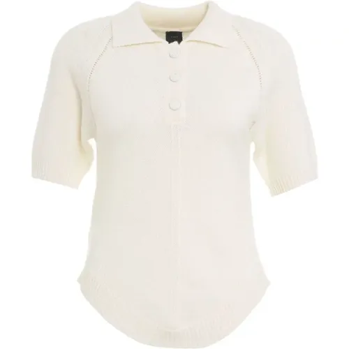 Italienisches Gestricktes Polo-Shirt , Damen, Größe: M - pinko - Modalova