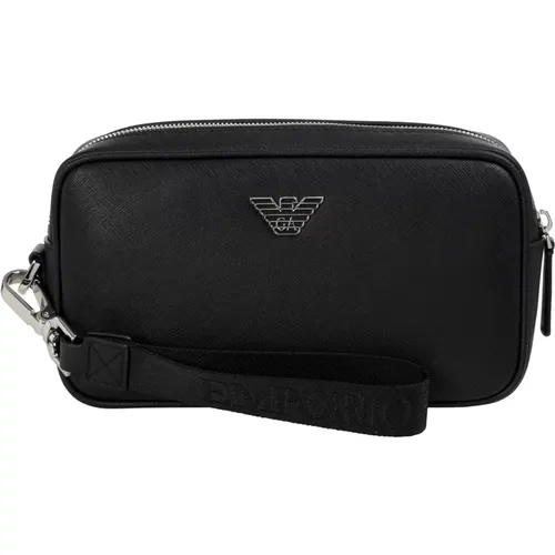 Toilet Bags, male, , Size: ONE SIZE Stylish Men`s Toiletry Bag - Emporio Armani - Modalova