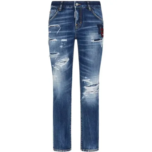 Marineblaue Cool Girl Jeans , Damen, Größe: XS - Dsquared2 - Modalova
