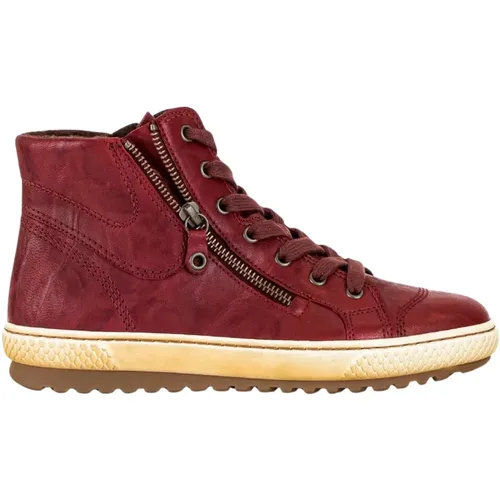 Rote High-Top-Lederkörbe , Damen, Größe: 38 1/2 EU - Gabor - Modalova