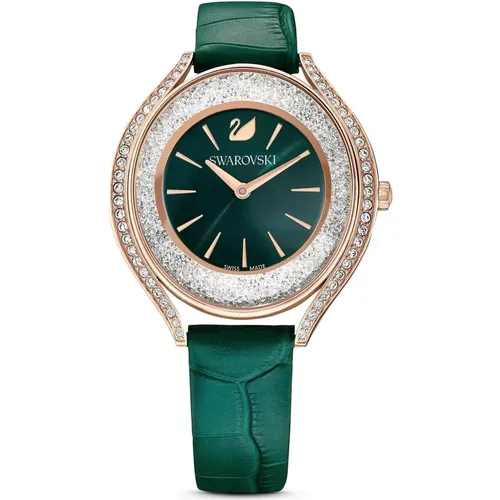 Crystalline Aura Leather Watch , female, Sizes: ONE SIZE - Swarovski - Modalova