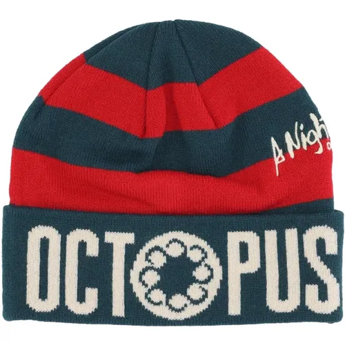 Beanies, male, , Size: ONE SIZE Freddy's Striped Beanie Hat Horror Pack - Octopus - Modalova