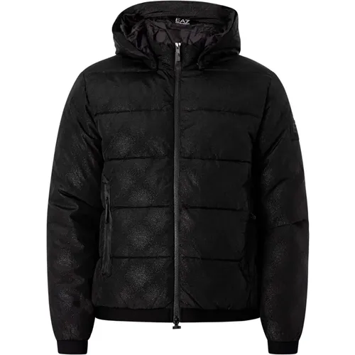 Winter Jackets, male, , Size: 2XL Hooded Padded Jacket - Emporio Armani EA7 - Modalova