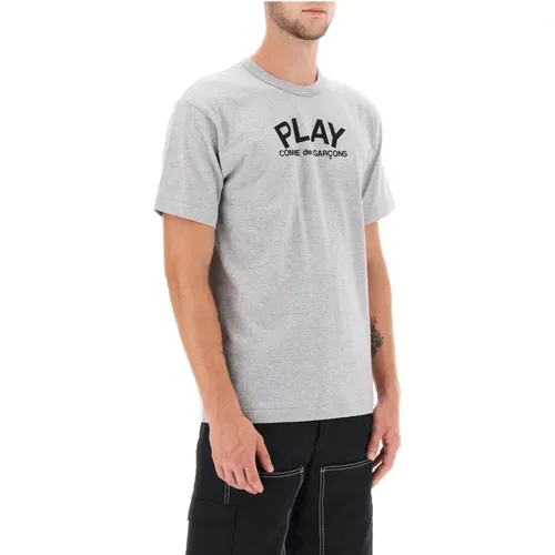 T-Shirt mit Drucken , Herren, Größe: XL - Comme des Garçons Play - Modalova