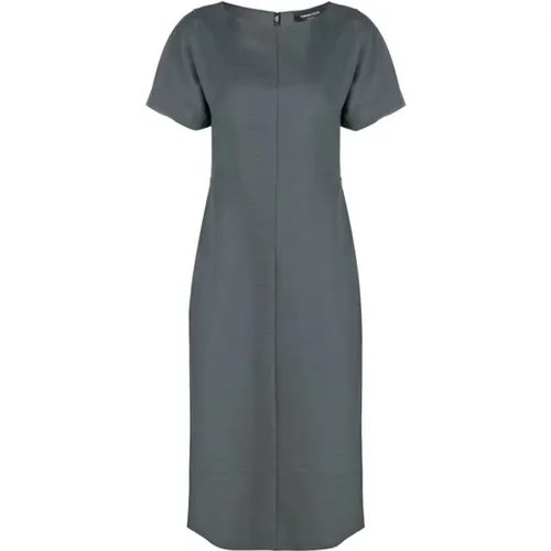 Grey Boat-Neck Dress , female, Sizes: XL - Fabiana Filippi - Modalova